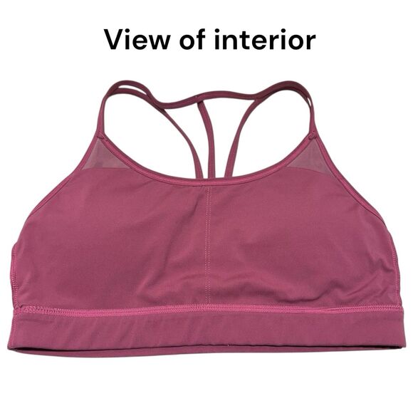 Alphalete Tri Sports Bra Pink Womens Small Strappy Padded Stretcg - Picture 9 of 13